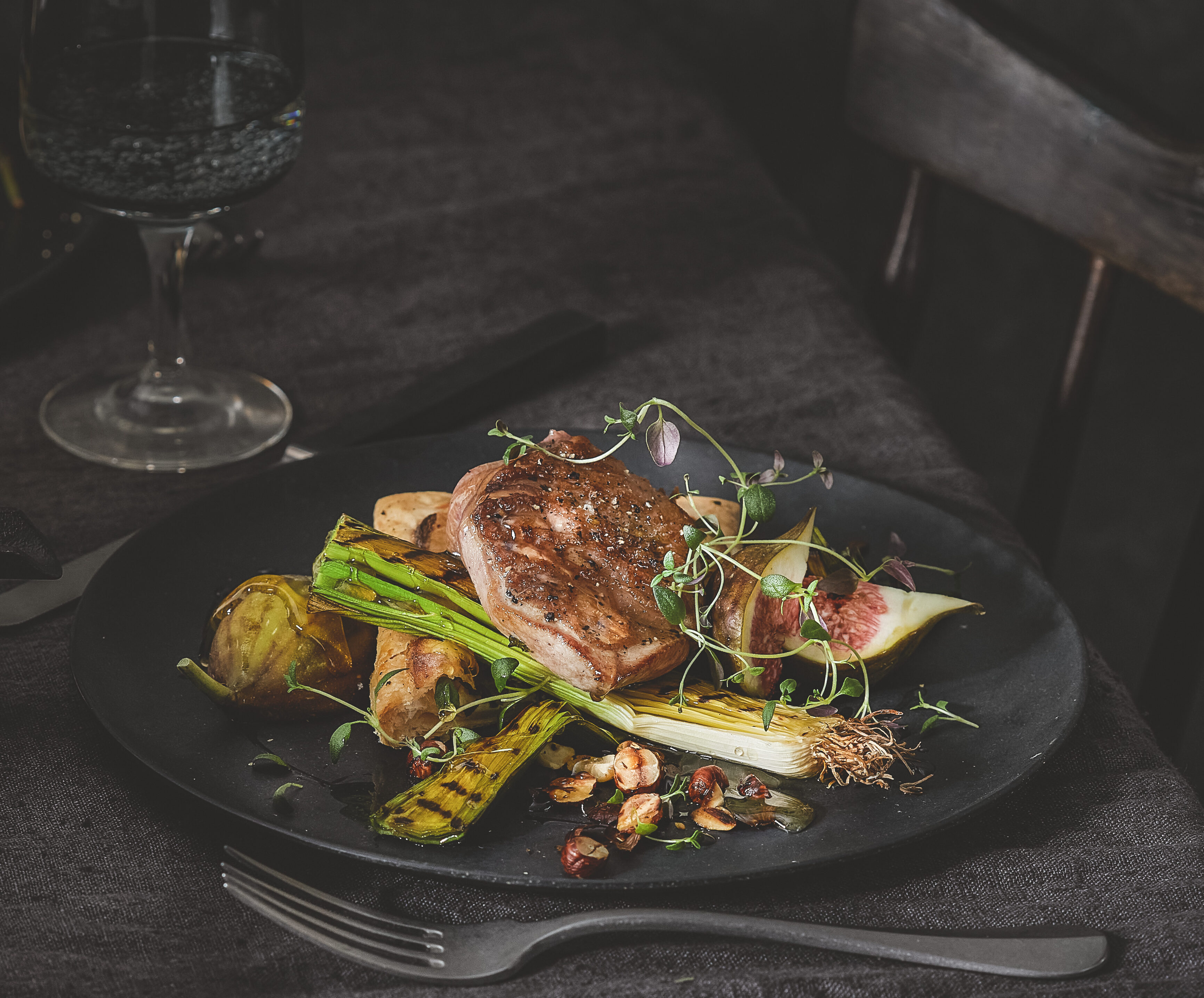 Kalkunfilet med purre tilbehor