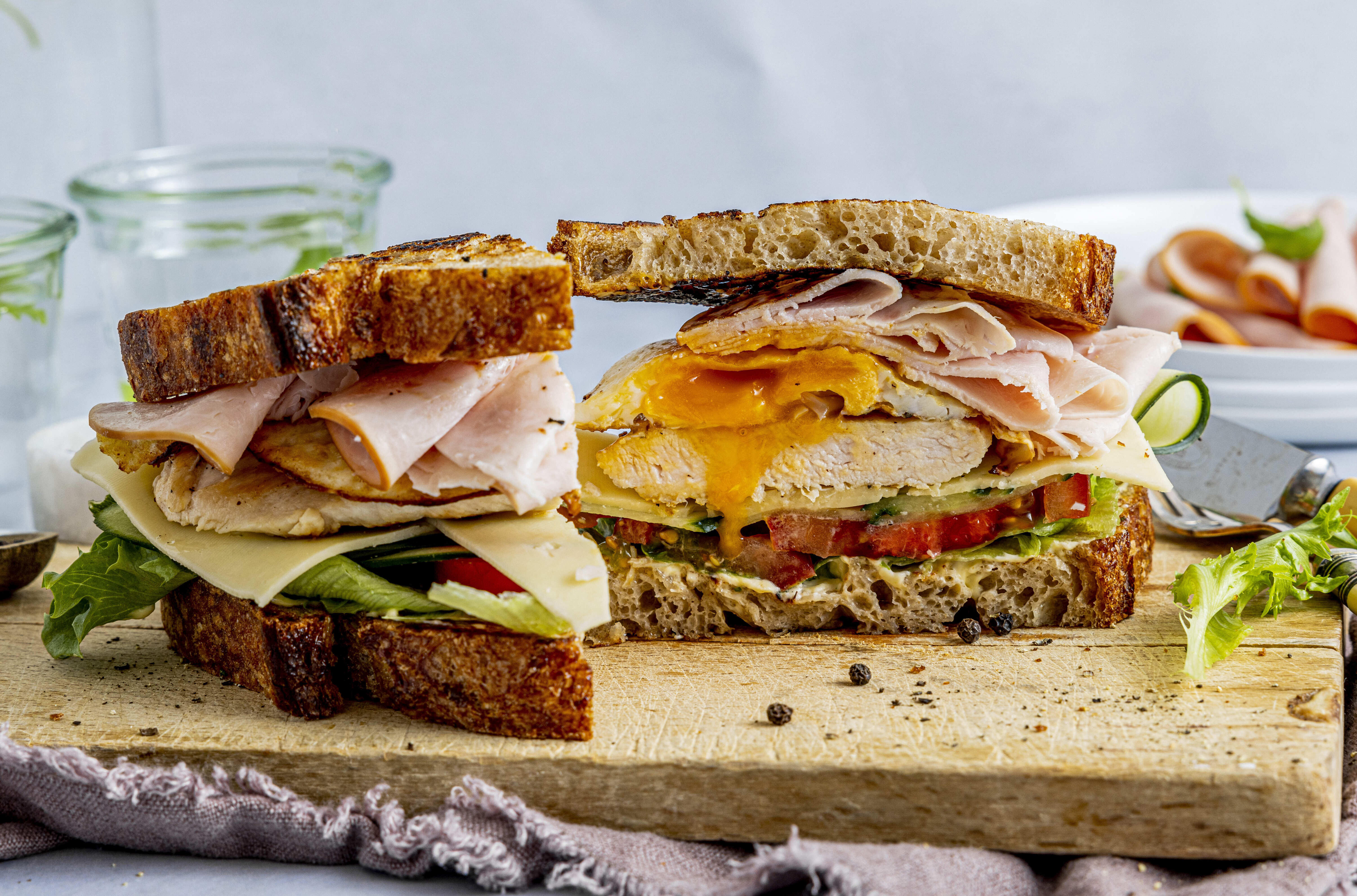 Kylling club sandwich