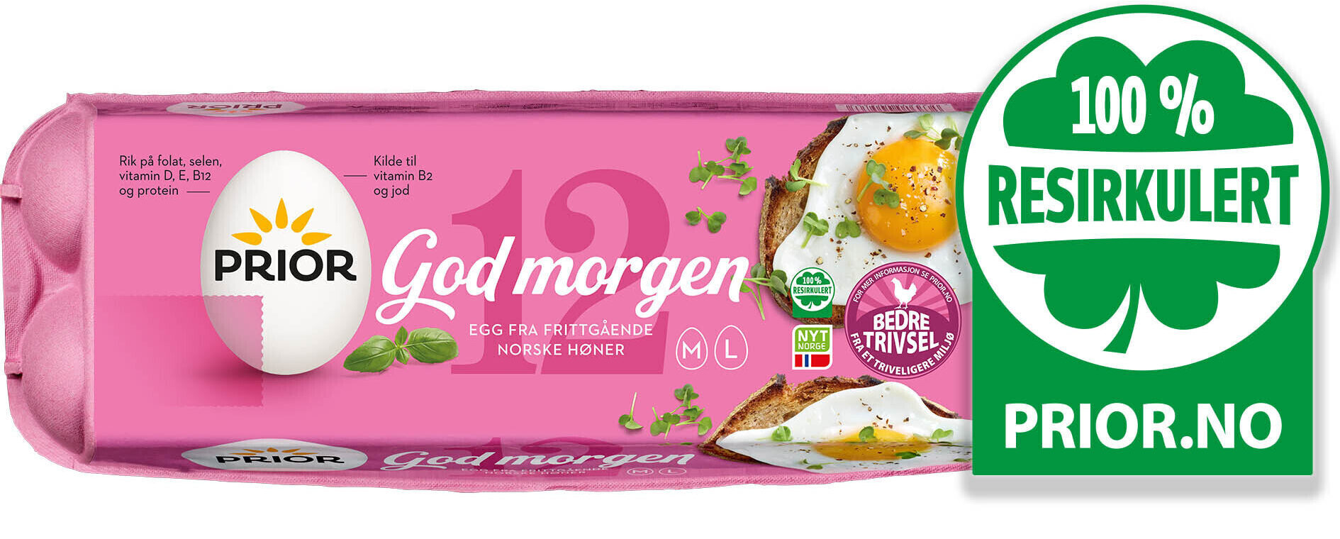 Prior resirkulert eggekartong