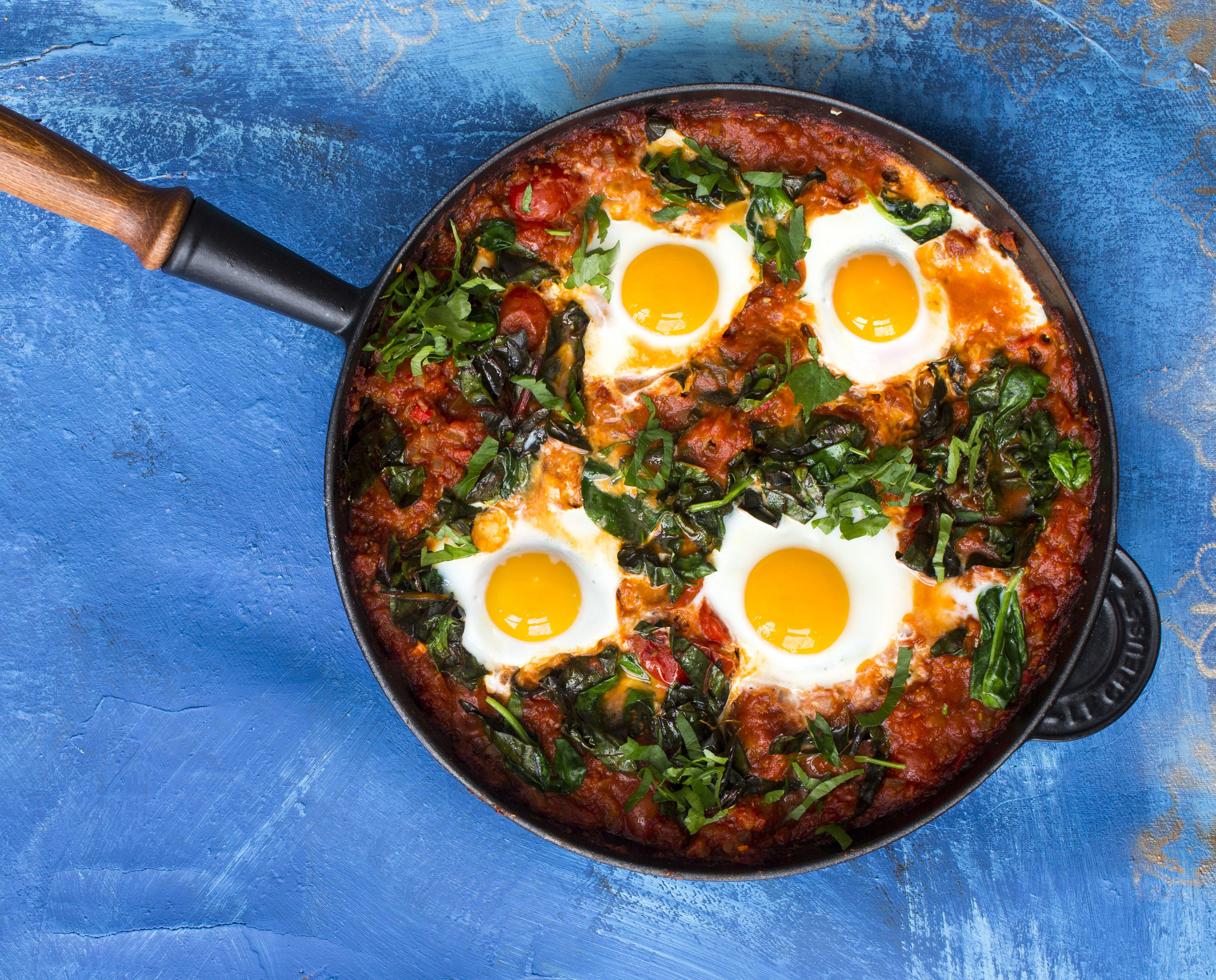 Shakshuka med spinat