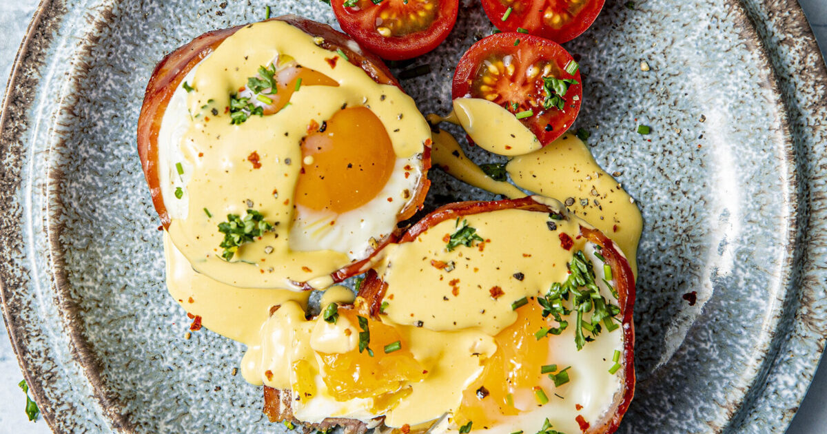 Egg og bacon frokostpaier Prior