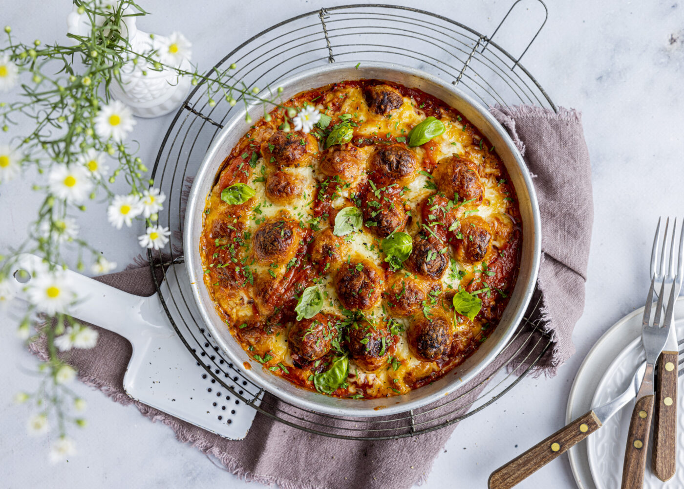 Gratinerte kjøttboller