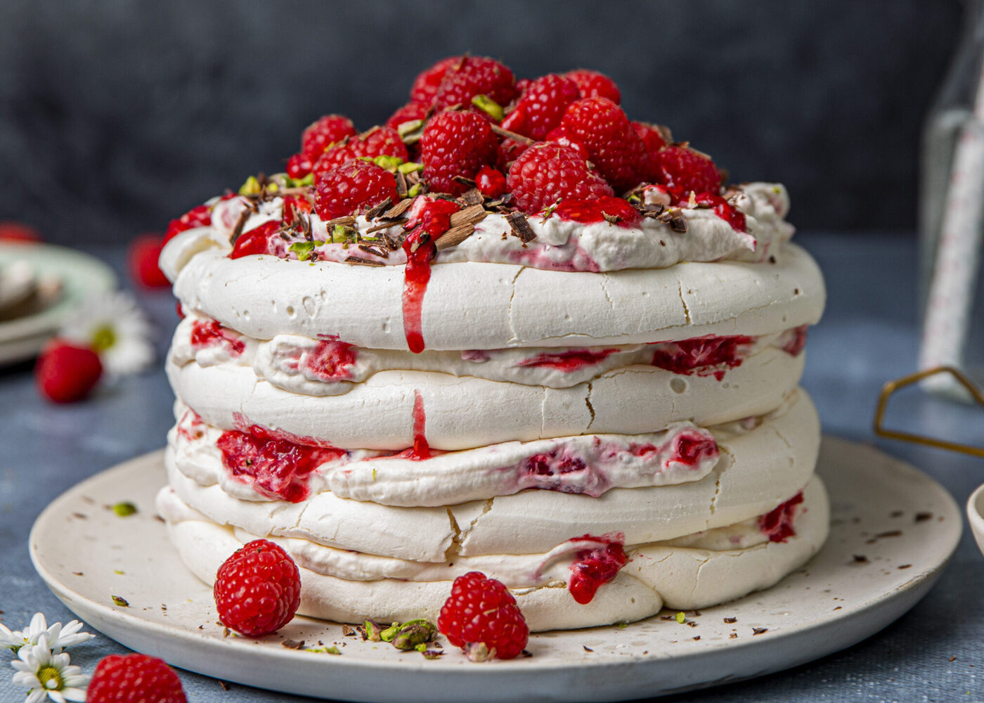 Marengskake med brinhgebaerkrem