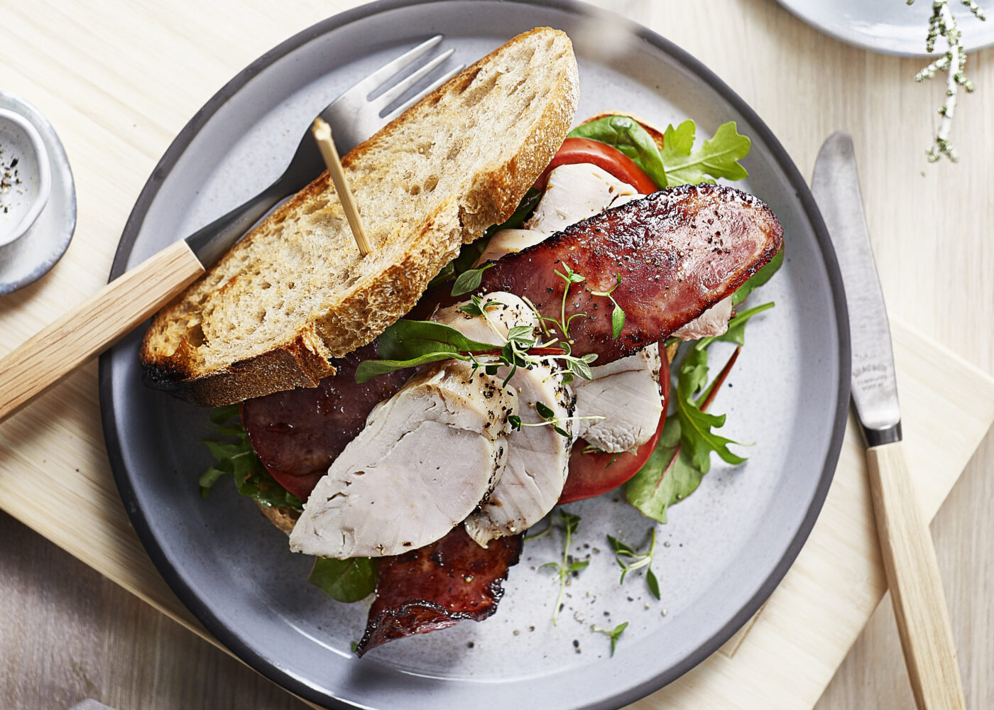 Mikrokylling club sandwich med kalkunbacon no022884