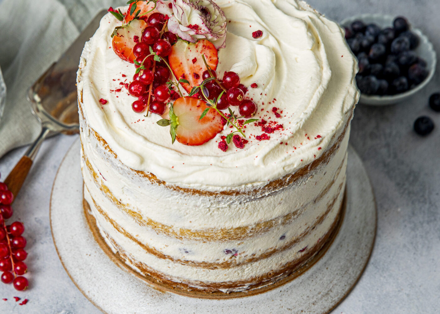 Naked cake med pistasjbunn