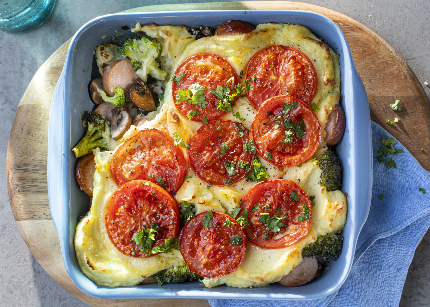 Pølsegrateng med potetmos