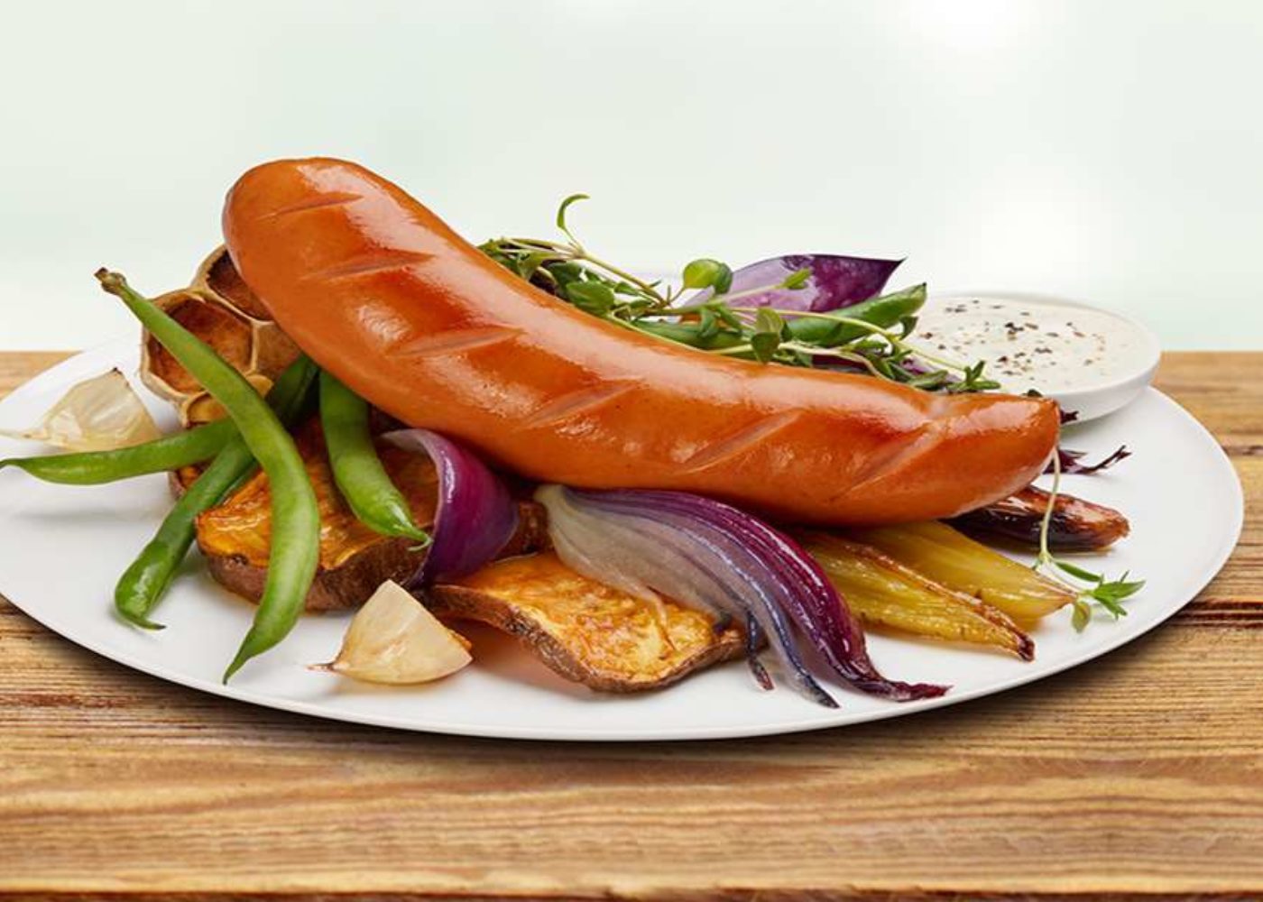 Kjottpolse med rotgronnsaker