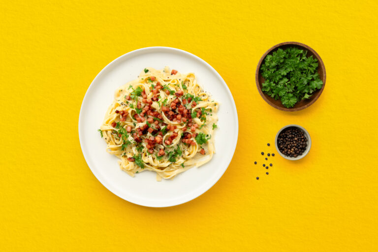 Kremet pasta med PRIOR Smårettbacon av kylling og kalkun