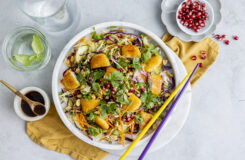 Kyllingnuggets med asiatisk salat og hoisin-dressing