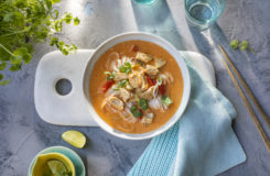 Kyllingsuppe med rød curry