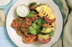 Prior kyllingfilet miks med grønnsaksspyd og ananas
