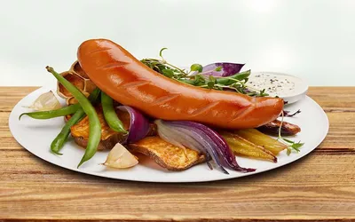 Kjøttpolse med rotgrønnsaker