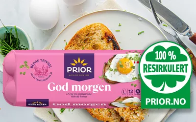 PRIOR eggekartonger lages resirkulerte aviser